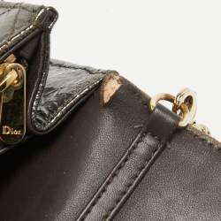 Pre Owned Dior Metallic Crackled Leather Miss Dior Promenade Chain Clutch