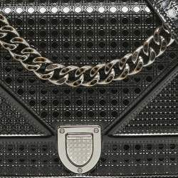 Pre Owned Dior Black Patent Leather Small Diorama Shoulder Bag