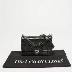 Pre Owned Dior Black Patent Leather Small Diorama Shoulder Bag
