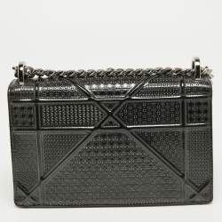 Pre Owned Dior Black Patent Leather Small Diorama Shoulder Bag