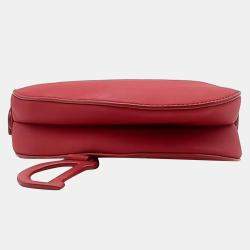 Dior Red Leather Ultra-Matte Mini Saddle Bag