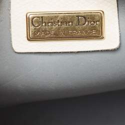 Pre Owned Dior White/Grey Honeycomb Coated Canvas Shoulder Bag
