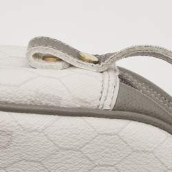 Pre Owned Dior White/Grey Honeycomb Coated Canvas Shoulder Bag