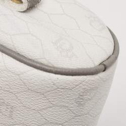Pre Owned Dior White/Grey Honeycomb Coated Canvas Shoulder Bag