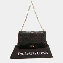 Pre Owned Dior Black Cannage Leather Large Miss Dior Shoulder Bag