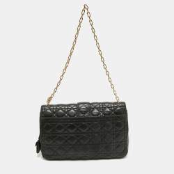 Pre Owned Dior Black Cannage Leather Large Miss Dior Shoulder Bag