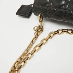 Pre Owned Dior Black Cannage Leather Large Miss Dior Shoulder Bag