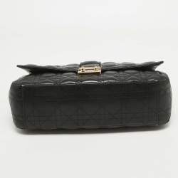 Pre Owned Dior Black Cannage Leather Large Miss Dior Shoulder Bag