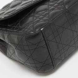 Pre Owned Dior Black Cannage Leather Large Miss Dior Shoulder Bag