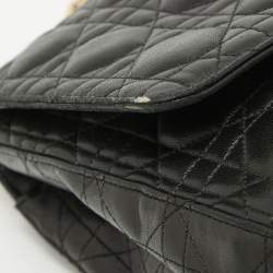 Pre Owned Dior Black Cannage Leather Large Miss Dior Shoulder Bag