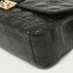 Pre Owned Dior Black Cannage Leather Large Miss Dior Shoulder Bag