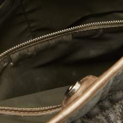 Pre Owned Dior Grey/Metallic Brown Coated Canvas and Leather Small Panarea Tote