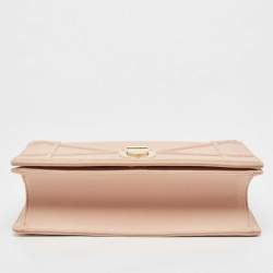 Pre Owned Dior Peach Leather Medium Diorama Flap Shoulder Bag