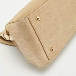 Pre Owned Dior Gold Metallic Suede Babe Vanity Top Handle Bag
