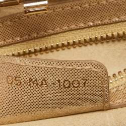 Pre Owned Dior Gold Metallic Suede Babe Vanity Top Handle Bag
