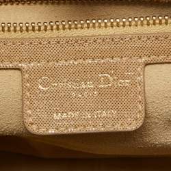 Pre Owned Dior Gold Metallic Suede Babe Vanity Top Handle Bag