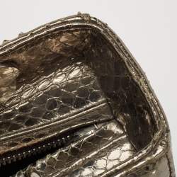 Pre Owned Dior Metallic Python Medium Lady Dior Tote