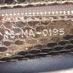 Pre Owned Dior Metallic Python Medium Lady Dior Tote