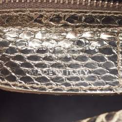 Pre Owned Dior Metallic Python Medium Lady Dior Tote