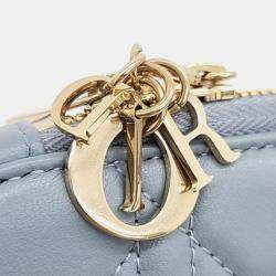 Pre Owned Christian Dior Cannage Quilt Lambskin Lady Dior Phone Holder on Chain 