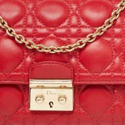 Dior Red Cannage Leather Miss Dior Promenade Chain Clutch