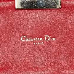 Dior Red Cannage Leather Miss Dior Promenade Chain Clutch