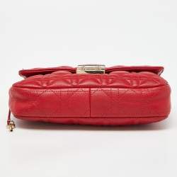 Dior Red Cannage Leather Miss Dior Promenade Chain Clutch