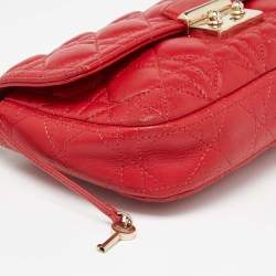 Dior Red Cannage Leather Miss Dior Promenade Chain Clutch