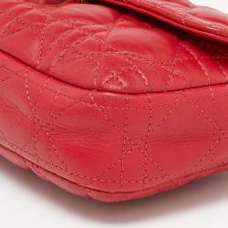 Dior Red Cannage Leather Miss Dior Promenade Chain Clutch