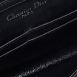 Dior SIlver Micro Cannage Patent Leather Diorama Wallet On Chain