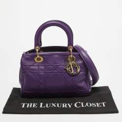 Pre Owned Dior Purple Leather Granville Polochon Bag