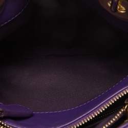 Pre Owned Dior Purple Leather Granville Polochon Bag