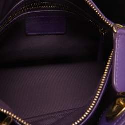 Pre Owned Dior Purple Leather Granville Polochon Bag