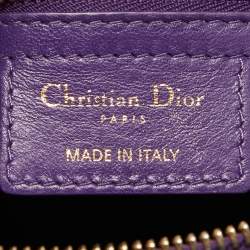 Pre Owned Dior Purple Leather Granville Polochon Bag