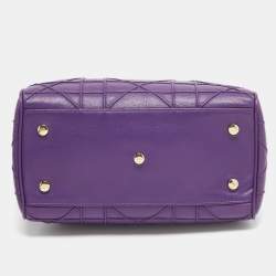 Pre Owned Dior Purple Leather Granville Polochon Bag