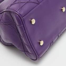 Pre Owned Dior Purple Leather Granville Polochon Bag