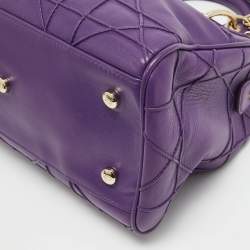 Pre Owned Dior Purple Leather Granville Polochon Bag