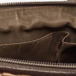 Pre Owned Dior Brown/Beige Oblique Canvas and Leather East/West Boston Bag