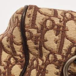 Pre Owned Dior Brown/Beige Oblique Canvas and Leather East/West Boston Bag