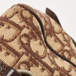 Pre Owned Dior Brown/Beige Oblique Canvas and Leather East/West Boston Bag