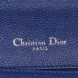 Pre Owned Dior Blue Leather Medium Diorama Flap Shoulder Bag