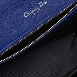 Pre Owned Dior Blue Leather Medium Diorama Flap Shoulder Bag