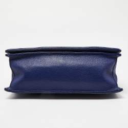 Pre Owned Dior Blue Leather Medium Diorama Flap Shoulder Bag