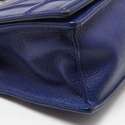 Pre Owned Dior Blue Leather Medium Diorama Flap Shoulder Bag