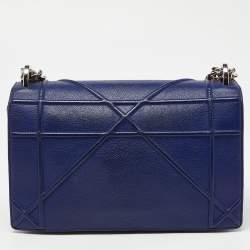 Pre Owned Dior Blue Leather Medium Diorama Flap Shoulder Bag