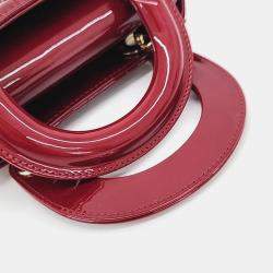 Dior Red Patent Leather Mini Lady Dior Tote Bag