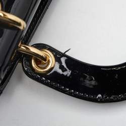 Pre Owned Dior Black Cannage Patent Leather Mini Lady Dior Tote