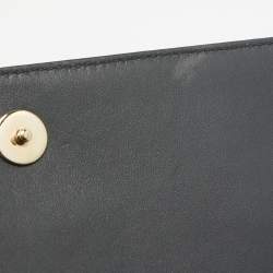 Pre Owned Dior Silver Crackled Patent Leather Diorama Chain Clutch