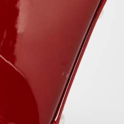 Pre Owned Dior Red Cannage Patent Leather Large Lady Dior Tote