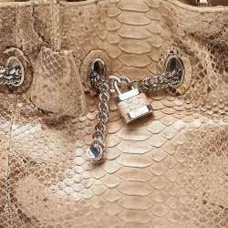 Pre Owned Dior Beige Python Chri Chri Tote